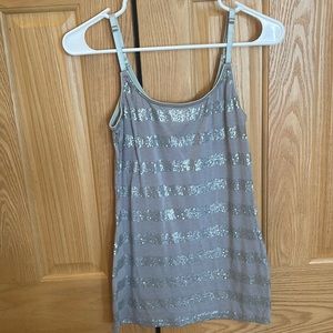Daytrip gray sequin tank top small